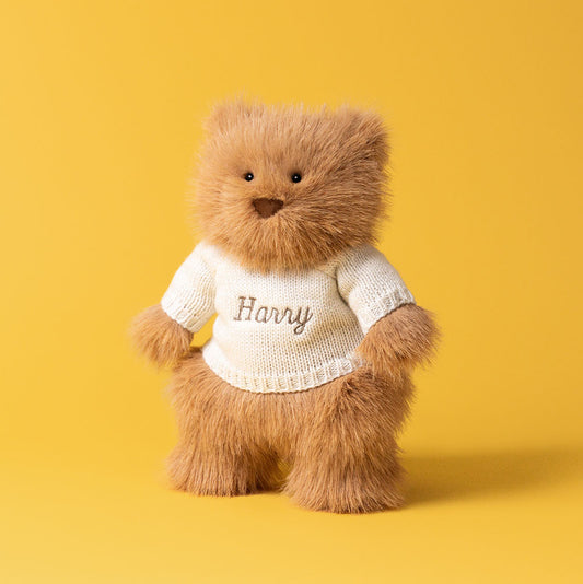 Bartholomew Bear Bouffant with Personalized Cream Jumper