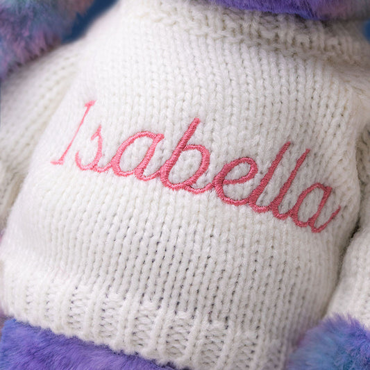 Zodihop Luxe Bunny with Personalized Cream Jumper