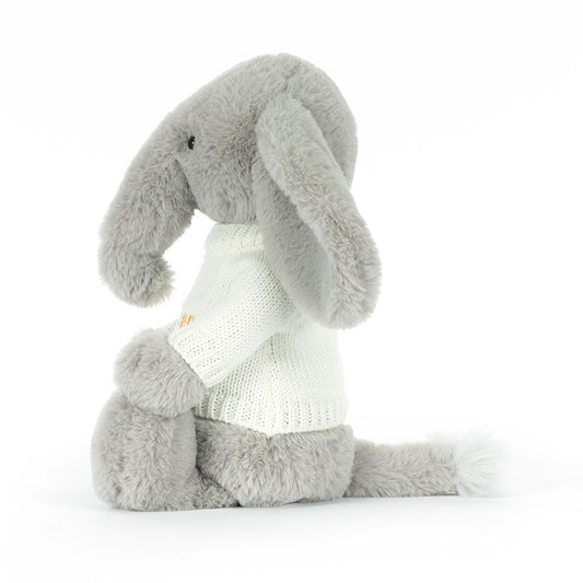 Bashful Luxe Elephant Thuddeus with Personalized Cream Jumper