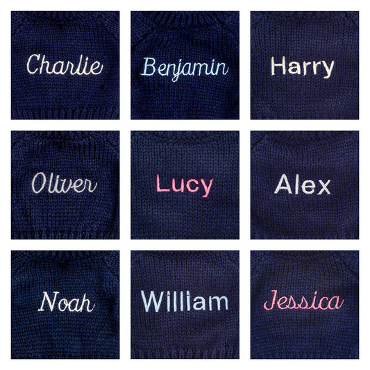 Bashful Beige Bunny with Personalized Navy Jumper