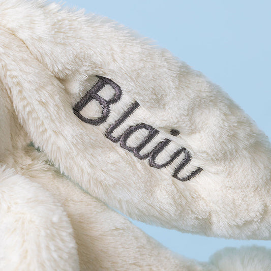 Personalized Cream Bunny with Plant