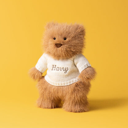Bartholomew Bear Bouffant with Personalized Cream Jumper