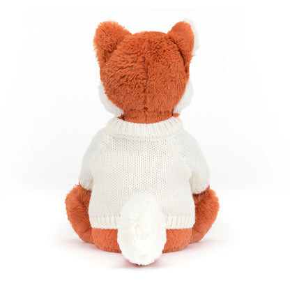 Bashful Fox Cub with Personalized Cream Jumper