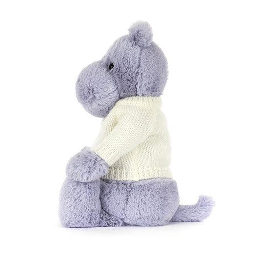 Bashful Hippo with Personalized Cream Jumper